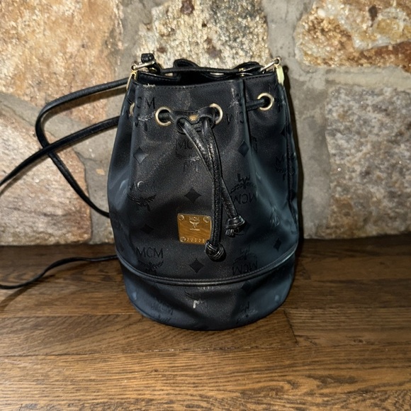 Authentic MCM Shoulder Bag Black Nylon EUC - Picture 11 of 11